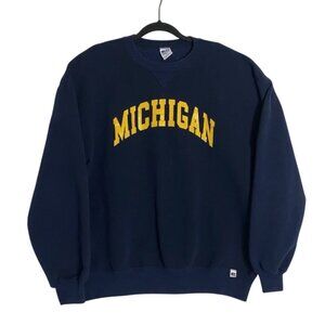 VTG Russell Athletic University Michigan Wolverines Blue Crewneck Sweatshirt XL